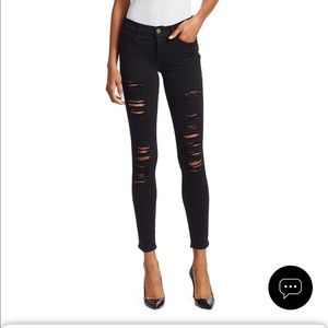 FRAME Le Color Mid-Rise Skinny Distressed Jeans